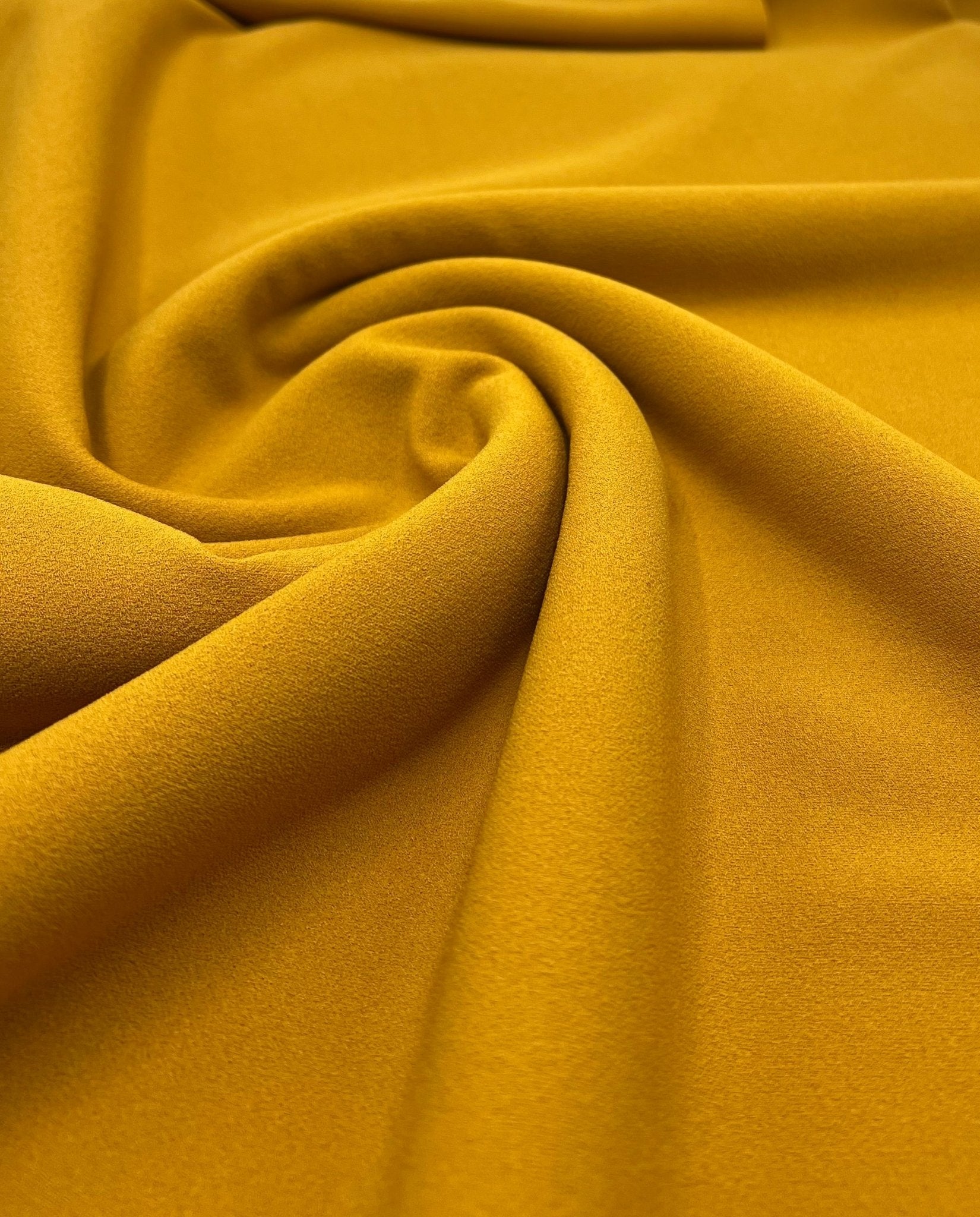 Plain Mustard Scuba Crepe Stretch Jersey Fabric 4 Way Stretch - T9 Fabrics